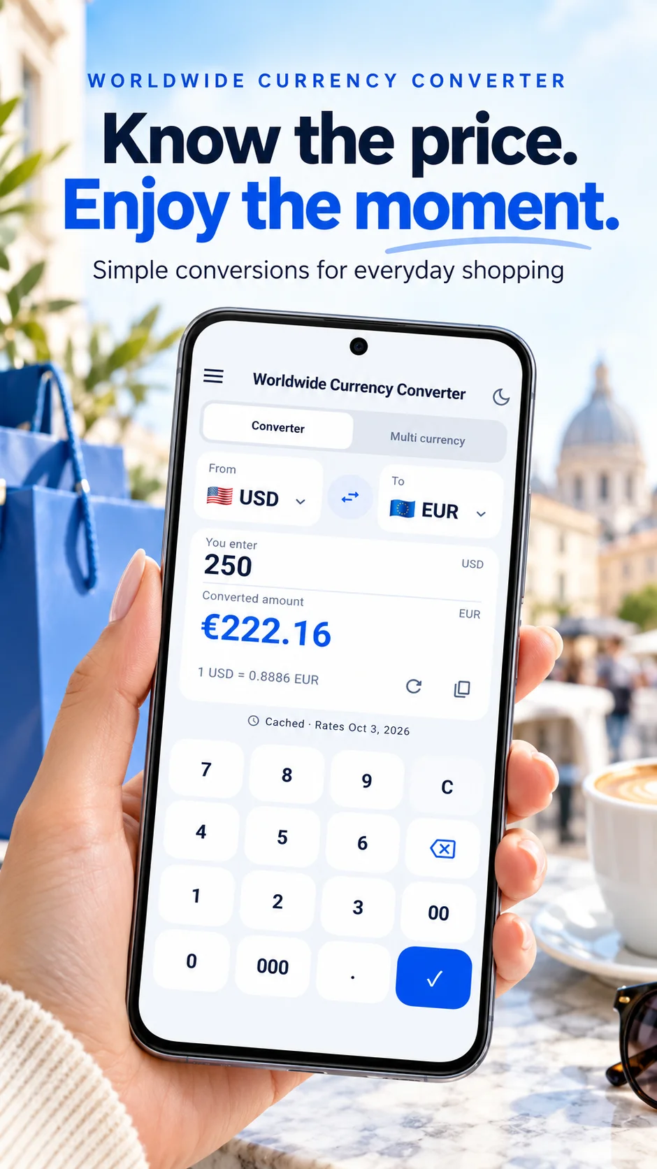 Application conversion preview in a shopping setting