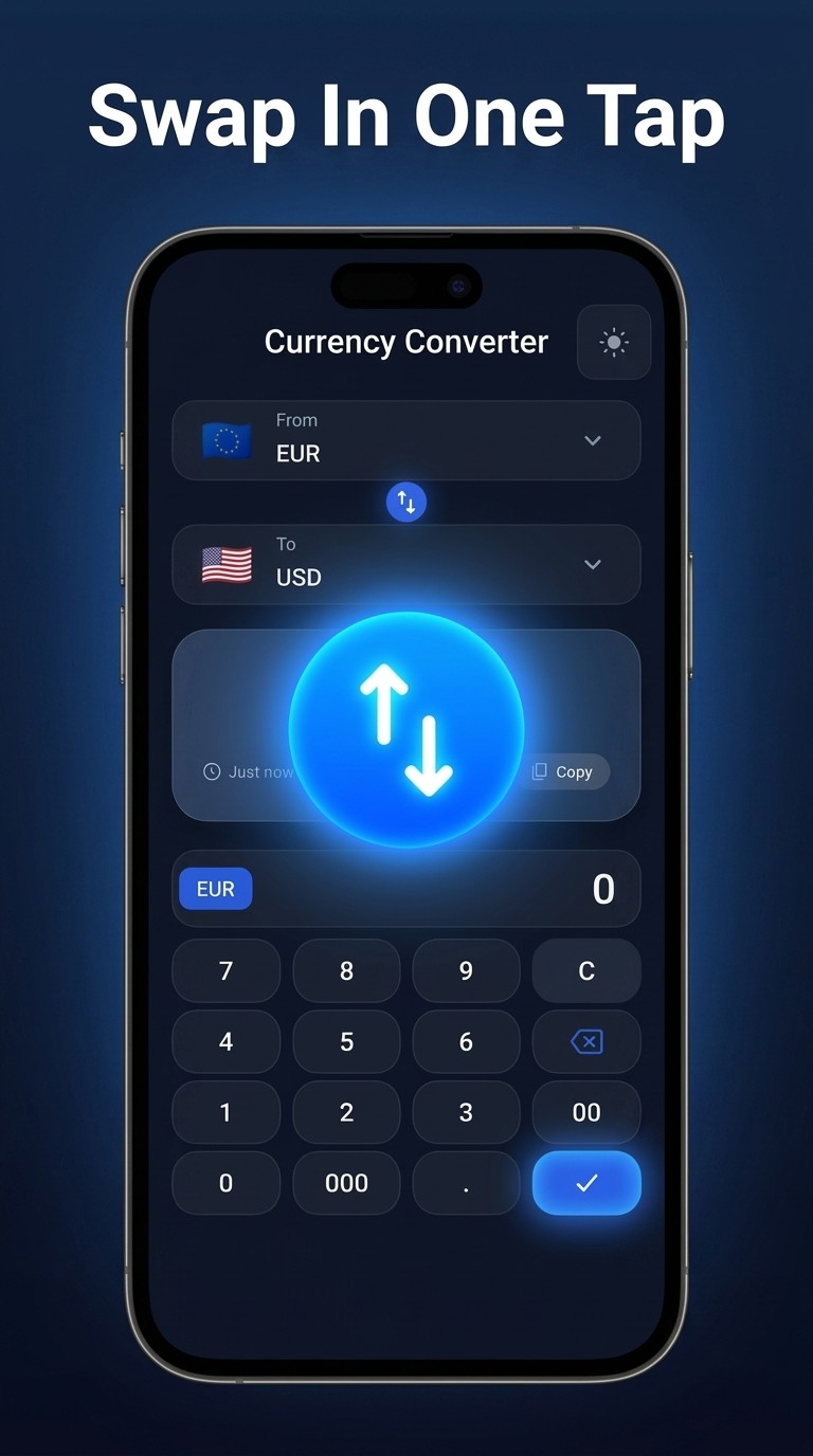 Swap between two currencies in one tap