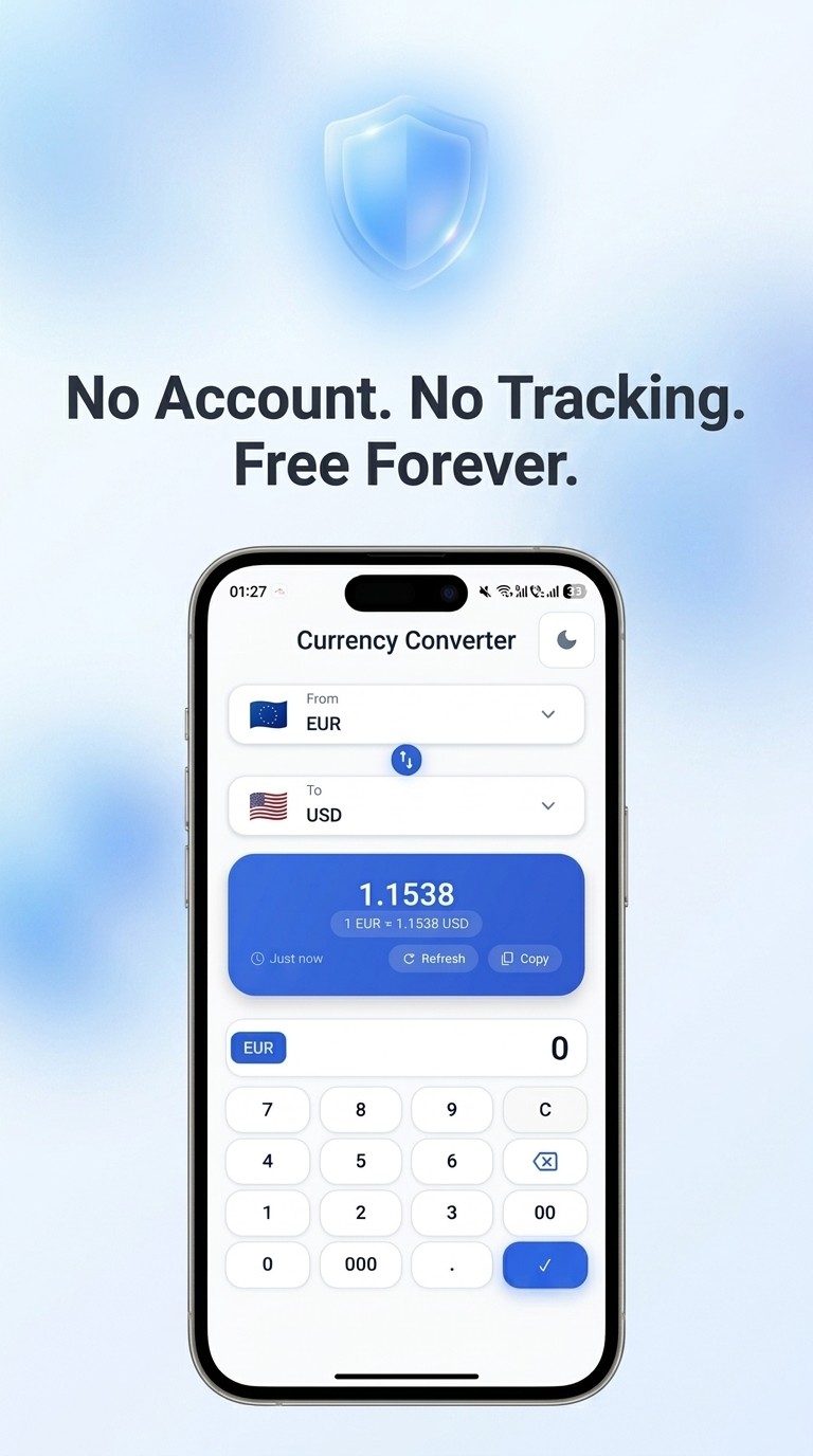 No account, no tracking — private and free forever
